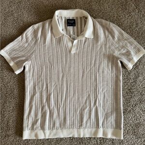Abercrombie & Fitch White Polo Shirt